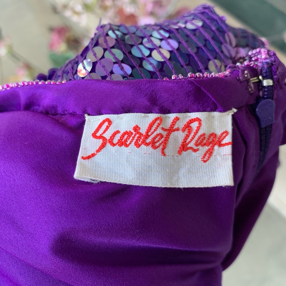 Scarlet Rage Iridescent Purple Sequin Blouse-sizeM - Picture 2 of 8
